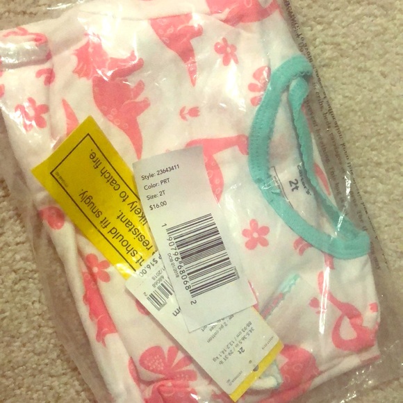 Carters Girl Dino dinosaur pajamas 100% cotton NWT - Picture 2 of 4
